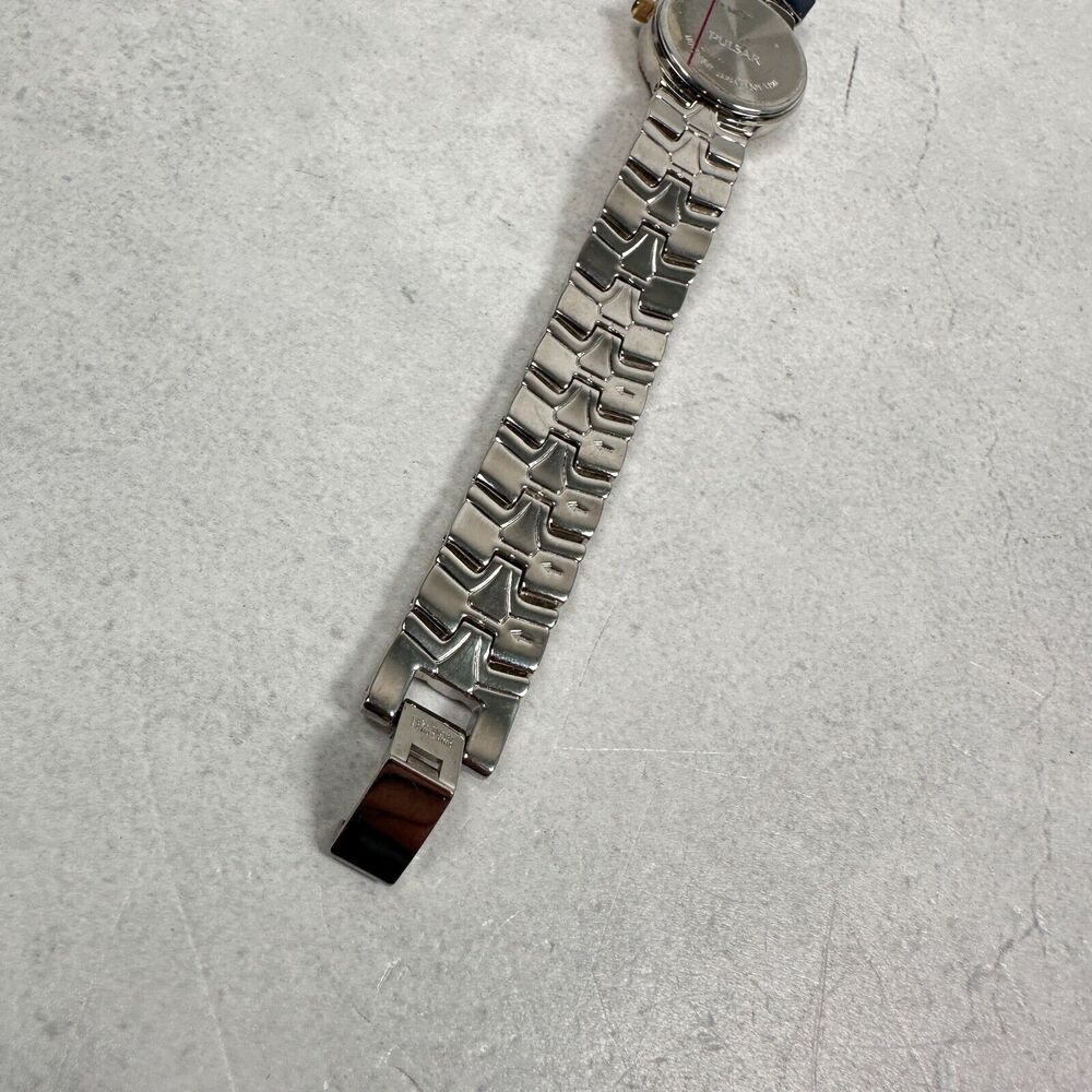 Pulsar Watch Womens 22mm Diamond Bezel White Dial Two Tone Elegant New Battery - Picture 9 of 12